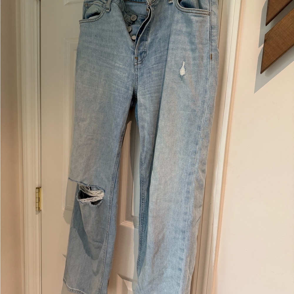 Hudson Jeans Blue Boyfriend Distressed Denim